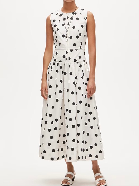 J. Crew Dresses & Skirts - NWT J.Crew Button-front Dress in Dot-print Cotton Poplin - Ivory & Black